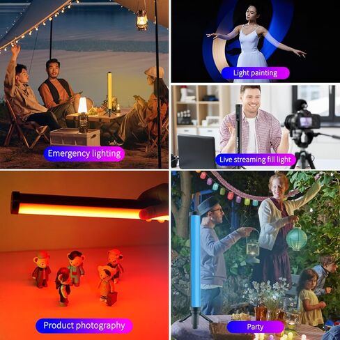 YELANGU Handheld RGB LED Light Wand - 360° Full-Color Photography Stick, 2500k-9900k Dimmable, 1000 Lumens, 2600mAh Rechargeable, CCT/HSI/Effect Modes, Lightweight and Portable in Kuwait