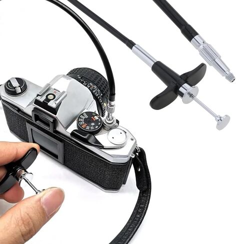 Create idea 40cm Mechanical Shutter Line Camera Remote Shutter Cable with Screw Bulb-Lock Design Release Cord Compatible with Fujifilm Compatible with Sony in Kuwait