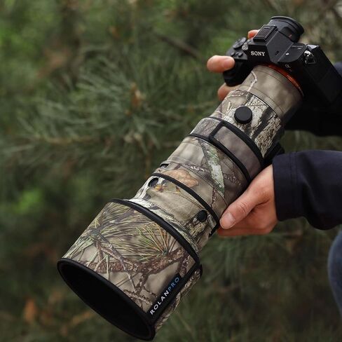 Rolanpro Camouflage Rain Cover Waterproof Lens Cover for Sigma 500mm F5.6 DG DN OS Sports E Mount Lens Protective Sleeve Lens Rain Coat-#18 Dark Black in Kuwait