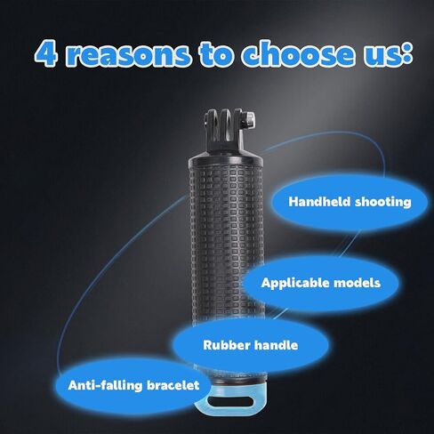 O’woda Floating Hand Grip Floating Handle, Underwater Cameras Selfie Stick Handle Mount for Insta360 X4/ X3/Go 3/ ONE X2, GoPro Hero 12/11/ 10/9/ 8/7/ 6/5/ 4/3, DJI Action Cameras - Blue in Saudi Arabia