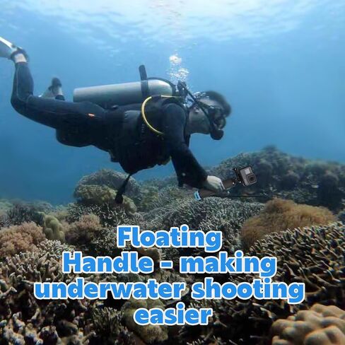 O’woda Floating Hand Grip Floating Handle, Underwater Cameras Selfie Stick Handle Mount for Insta360 X4/ X3/Go 3/ ONE X2, GoPro Hero 12/11/ 10/9/ 8/7/ 6/5/ 4/3, DJI Action Cameras - Blue in Saudi Arabia