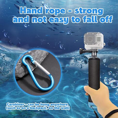 O’woda Floating Hand Grip Floating Handle, Underwater Cameras Selfie Stick Handle Mount for Insta360 X4/ X3/Go 3/ ONE X2, GoPro Hero 12/11/ 10/9/ 8/7/ 6/5/ 4/3, DJI Action Cameras - Blue in Saudi Arabia