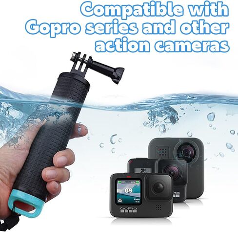 O’woda Floating Hand Grip Floating Handle, Underwater Cameras Selfie Stick Handle Mount for Insta360 X4/ X3/Go 3/ ONE X2, GoPro Hero 12/11/ 10/9/ 8/7/ 6/5/ 4/3, DJI Action Cameras - Blue in Saudi Arabia