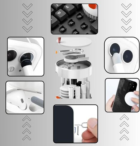 Zore Automatic Keyboard Cleaner w/Mini Vacuum, 21 in1 Electronic Cleaning Kit for Airpods, iPhone, Phone, Earbuds, Laptop, Computer, Camera, Charging Port & Screen, Phone Cleaner (Multi Tool) in Saudi Arabia