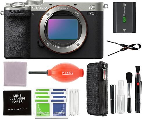 Sony Alpha 7C II Full-Frame Interchangeable Lens Camera (Silver) Bundle with Pixel Advanced Accessories | Sony a7C II in Saudi Arabia