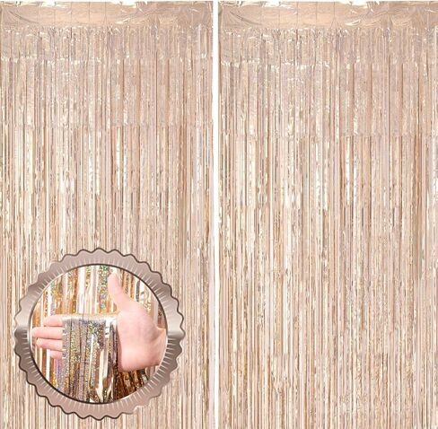 2 Pack Black Tinsel Foil Fringe Curtains, Black Party Decorations, Metallic Tinsel Party Streamers Backdrop for Birthday Halloween New Years Graduation Party Decorations in Saudi Arabia