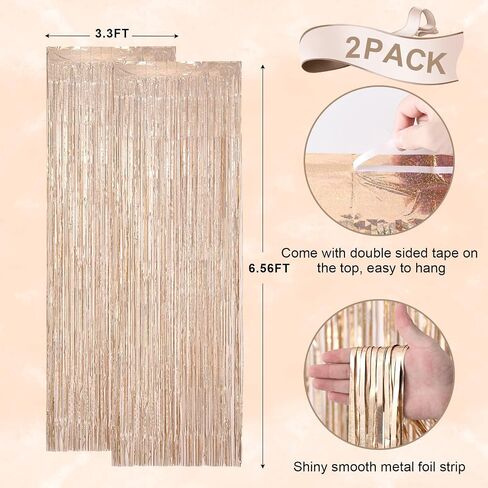 2 Pack Black Tinsel Foil Fringe Curtains, Black Party Decorations, Metallic Tinsel Party Streamers Backdrop for Birthday Halloween New Years Graduation Party Decorations in Saudi Arabia