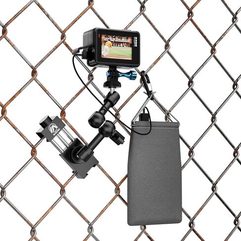 حامل سياج للهاتف الخلوي لهاتف iPhone، وMevo Start، والهواتف، وGoPro، ومجموعة تثبيت مغير الألعاب إلى سياج ربط سلسلة لتسجيل ألعاب البيسبول والكرة اللينة والتنس (M5) in Kuwait