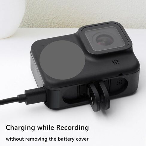 غطاء بطارية بديل للباب الجانبي لـ Gopro 8، غطاء بلاستيكي يمر عبر البطارية مع منفذ شحن من النوع C، جزء إصلاح ملحقات الكاميرا مناسب لـ Gopro Hero 8 أسود in Kuwait