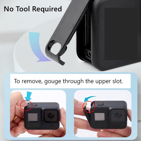 غطاء بطارية بديل للباب الجانبي لـ Gopro 8، غطاء بلاستيكي يمر عبر البطارية مع منفذ شحن من النوع C، جزء إصلاح ملحقات الكاميرا مناسب لـ Gopro Hero 8 أسود in Kuwait
