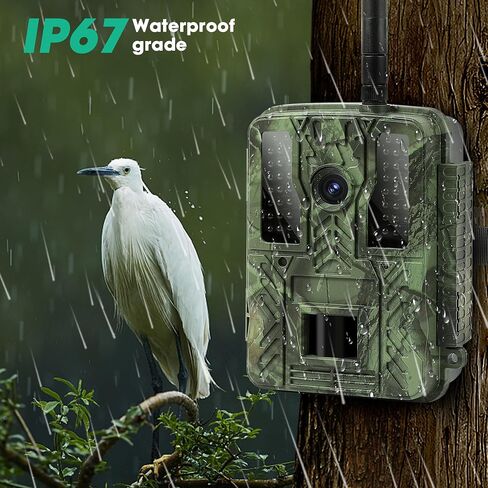 Trail Camera - 4K 32MP Hunting Game Camera 0.2s Trigger Time Deer Trail Camera Infrared Night Vision IP67 Waterproof Wireless Wide Angle Trail Camera for Outdoor Wildlife Monitoring in Saudi Arabia