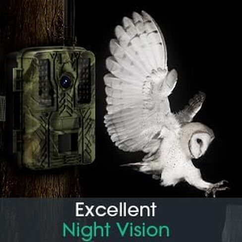 Trail Camera - 4K 32MP Hunting Game Camera 0.2s Trigger Time Deer Trail Camera Infrared Night Vision IP67 Waterproof Wireless Wide Angle Trail Camera for Outdoor Wildlife Monitoring in Saudi Arabia
