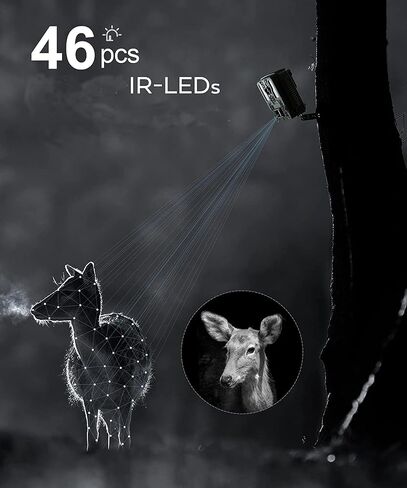 Trail Camera - 4K 32MP Hunting Game Camera 0.2s Trigger Time Deer Trail Camera Infrared Night Vision IP67 Waterproof Wireless Wide Angle Trail Camera for Outdoor Wildlife Monitoring in Saudi Arabia