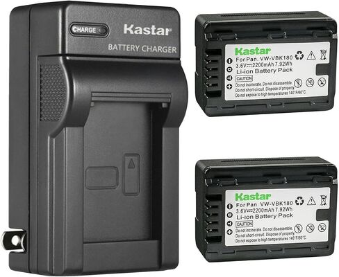 Kastar 2-Pack Battery and AC Wall Charger Replacement for Panasonic HDC-TM60, HDC-TM60P, HDC-TM60PC, HDC-TM70, HDC-TM80, HDC-TM80GK, HDC-TM80K, HDC-TM80P, HDC-TM80PC, HDC-TM80S, HDC-TM80R, HDC-TM85 in Saudi Arabia