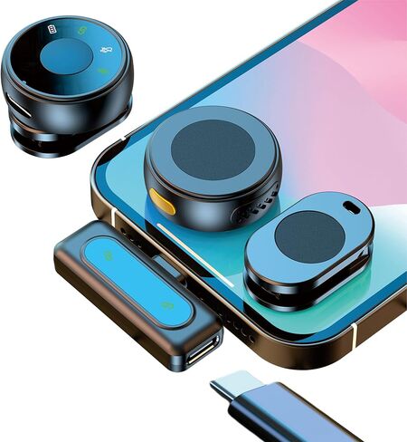 Usb Microphone for iPhone 15 Microphone for TikTok Video Recording Microphone Youtube Podcast Microphone for iPhone 15, Vlogging Mic Wireless Lav Mic for iPhone 15 Pro Max, Content Creator Microphone in Kuwait