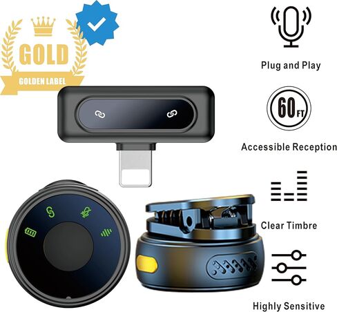 Usb Microphone for iPhone 15 Microphone for TikTok Video Recording Microphone Youtube Podcast Microphone for iPhone 15, Vlogging Mic Wireless Lav Mic for iPhone 15 Pro Max, Content Creator Microphone in Kuwait