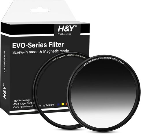 موازن H&Y EVO Series 82 مم GND16 4 موازن مرشح عدسة إيقاف متدرج برغي مرشح كثافة محايدة وفلتر عدسة مغناطيسي 2 في 1 مع حلقة محول مغناطيسي in Kuwait