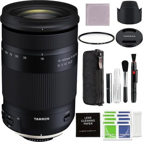 عدسة Tamron مقاس 18-400 مم f/3.5-6.3 Di II VC HLD لكاميرا Nikon F مع وصلة بكسل ملحقات متقدمة وحزمة سفر (ضمان لمدة 6 سنوات من Tamron USA) in Saudi Arabia