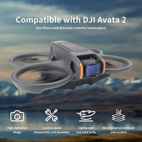 Avata 2 NDPL Lens Filter Set, Multi-Coated ND Filter Camera Lens for DJI Avata 2 FPV Drone Accessories (4 Pack(ND8PL ND16PL ND32PL ND64PL)) in Saudi Arabia