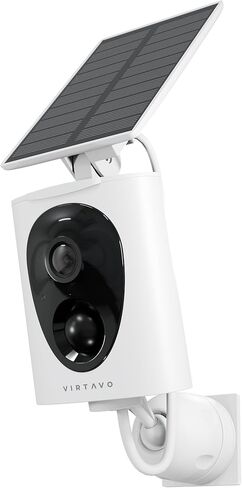 virtavo SolarFlask Solar Security Cameras Wireless Outdoor, 2K Starlight Lens, Color Night Vision, Battery Powered, AI Motion Detection, for Home Security, 2-Way Audio, Weatherproof, Cloud/SD Storage in Saudi Arabia