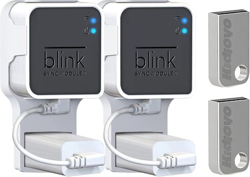 محرك أقراص فلاش USB سعة 256 جيجابايت ومنفذ تثبيت على الحائط لوحدة مزامنة الوميض 2 مع كابل قصير - يوفر المساحة - لا توجد أسلاك فوضوية - حامل حامل سهل الحركة لكاميرا الأمان الداخلية الخارجية (عبوة من قطعتين) in Kuwait