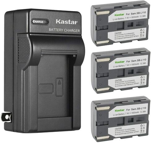 Kastar 2-Pack SB-L110 Battery and AC Wall Charger Replacement for Samsung SB-L110 SB-LS110 (NOT Compatible with SB-L110A), SB-L220 SB-LS220, SB-L70 SB-L70A SB-L70R SB-LS70AB Battery in Saudi Arabia