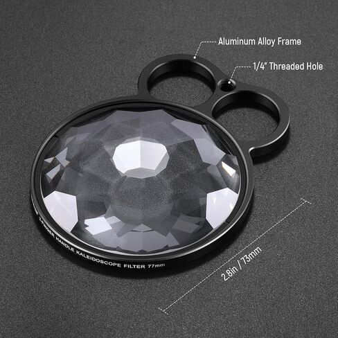 NEEWER 77mm Handheld Kaleidoscope Prism Lens Filter, Glass Prism Camera Lens Effect Filter with 2 Finger Handle, Multi Refraction, Variable Number of Photographic Subjects, DSLR Photography Accessory in Saudi Arabia