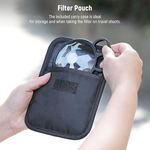 NEEWER 77mm Handheld Kaleidoscope Prism Lens Filter, Glass Prism Camera Lens Effect Filter with 2 Finger Handle, Multi Refraction, Variable Number of Photographic Subjects, DSLR Photography Accessory in Saudi Arabia
