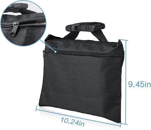 12 Packs Sandbags with 12 PE Bags, Heavy Duty Sand Bags, Sand Bags for Weight with Zipper and Buckle Straps for Support Light Stand, More 2/4/6/8/10/12 Packs Sand Bag to Choose. in Kuwait