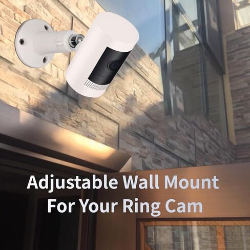 عبوتان من حامل الحائط القابل للتعديل لكاميرا Ring Stick Up Cam السلكية/البطارية والكاميرا الداخلية عالية الدقة للكاميرا الأمنية، دعامة تثبيت قابلة للتعديل 360 درجة للكاميرا مع موصل لولبي 1/4 أبيض (عبوتان) in Saudi Arabia