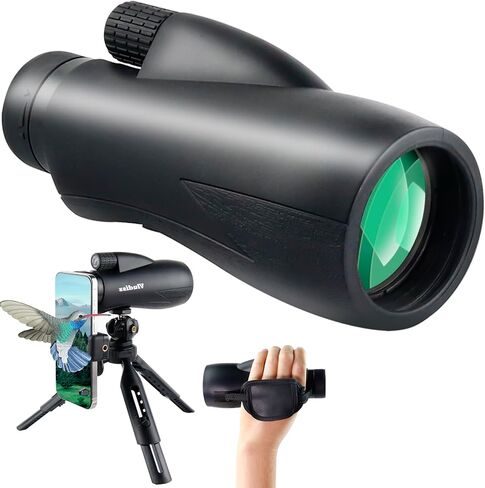 Monocular Telescope, 12X60 Monoculars for Adults High Powered with Smartphone Adapter & Tripod, BAK-4 Prism & FMC Lens Suitable for Bird Watching, Hiking, Travel, Wildlife in Saudi Arabia