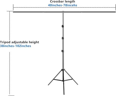 طقم خلفية شاشة خضراء على شكل حرف T من YELANGU مع حامل - استوديو تصوير فوتوغرافي محمول مقاس 8.5 × 6.5 قدم، حامل ثلاثي القوائم من سبائك الألومنيوم، مثالي للبث ومؤتمرات الفيديو وتصوير المنتجات والمقابلات in Kuwait