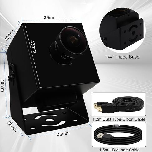 كاميرا 4K HDMI عالية السرعة 30 إطارًا في الثانية كاميرا USB كاميرا ويب 8 ميجابكسل مع عدسة عين السمكة بزاوية واسعة 170 درجة H.265 2X تكبير رقمي إخراج متزامن عن قرب كاميرا Lightburn للكمبيوتر المحمول in Kuwait