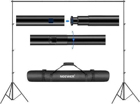 Neewer® Background Stand Support System 2.6M x 3M/8.5ft x 10ft Kit with Carrying Case for Muslins Backdrops,Paper and Canvas in Saudi Arabia