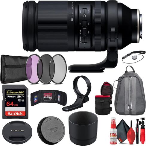 عدسة Tamron 150-500 مم f/5-6.7 Di III VXD لـ Sony E-Mount (AFA057S-700) الحزمة: بطاقة SD سعة 64 جيجابايت، حقيبة ظهر، مجموعة مرشح 82 مم، حافظة عدسة 10 بوصة، حقيبة بطاقة SD، غطاء عدسة، منظف العدسة ( نموذج إنتل) in Saudi Arabia