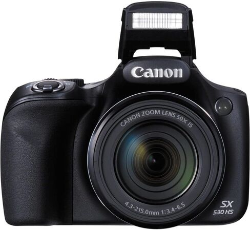 كاميرا Canon PowerShot SX530 HS الرقمية (9779B001) + 2 بطاقة ذاكرة سعة 64 جيجابايت + 3 بطاريات NB-6L + برنامج Corel للصور + شاحن + قارئ بطاقات + ضوء LED + حقيبة ناعمة + حامل ثلاثي القوائم مرن + المزيد (متجدد) in Saudi Arabia