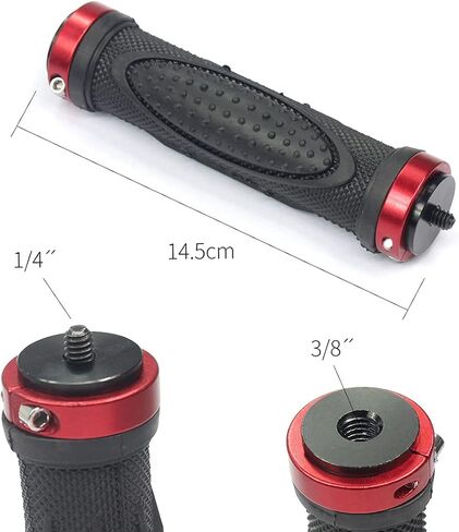 BGNing مقبض الكاميرا قبضة دعم جبل مع 1/4 بوصة ذكر المسمار الكاميرا المطاط قبضة اليد مقبض عالمي مثبت الكاميرا لكاميرا الفيديو الرقمية SLR فيديو LED الضوء (2 قطعة) in Kuwait