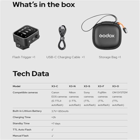 مشغل فلاش لاسلكي Godox X3-N TTL متوافق مع نيكون، جهاز إرسال فلاش شاشة لمس OLED عالي الوضوح، جهاز إرسال فلاش Speedlight قابل للتعديل لنيكون Z6 D850 D750 D610 D7100 D5300 D3100 in Saudi Arabia