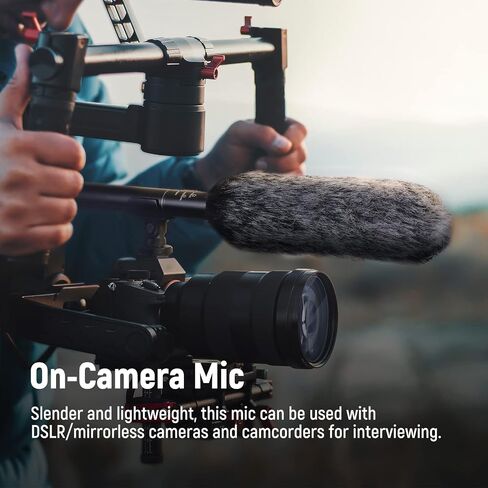 Neewer 14" Condenser Camera Microphone, On-Camera Mic with Battery Indicators, Fur Windshield, Foam Windscreen, Mic Clip, XLR Cable, Uni-Directional Cardioid Pickup for DSLR Camera & Camcorder in Saudi Arabia