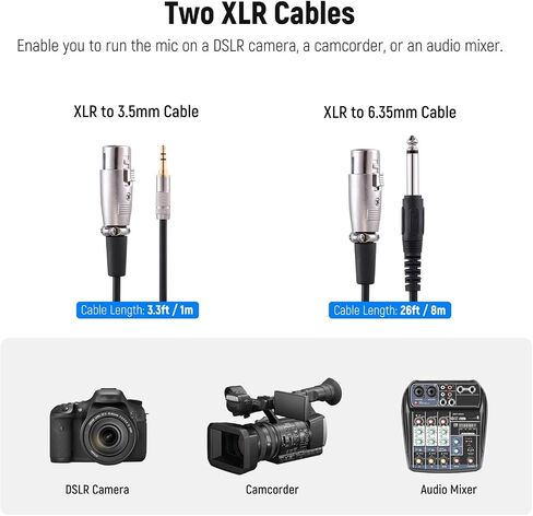 Neewer 14" Condenser Camera Microphone, On-Camera Mic with Battery Indicators, Fur Windshield, Foam Windscreen, Mic Clip, XLR Cable, Uni-Directional Cardioid Pickup for DSLR Camera & Camcorder in Saudi Arabia