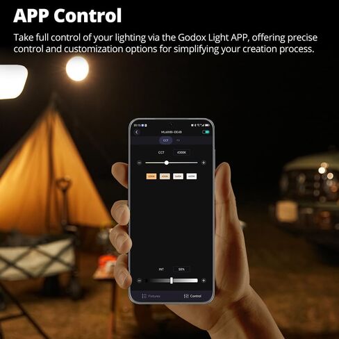 مصباح LED Godox ML60IIBi، مصباح فيديو LED محمول باليد، مصباح LED ثنائي اللون 2800K-6500K، 22500Lux CRI 96+ TLCI 97+، 11 تأثيرات FX، تحكم في التطبيق، مع قاعدة بطارية AK-B01، بطارية ليثيوم 2X NP970 in Saudi Arabia