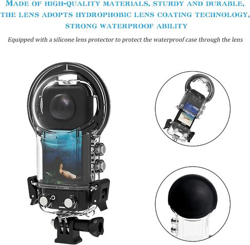 O’woda Waterproof Housing Case for Insta360 X3-50M/164FT Diving Shell Underwater Protective Box Compatible with Insta360 X3 Camera Accessories in Saudi Arabia