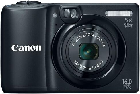كاميرا رقمية Canon PowerShot A1300 بدقة 16.0 ميجابكسل مع تكبير بصري 5x وعدسة واسعة الزاوية مقاس 28 مم (أسود) (الطراز القديم) (متجدد) in Saudi Arabia