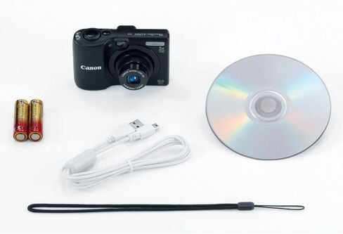 كاميرا رقمية Canon PowerShot A1300 بدقة 16.0 ميجابكسل مع تكبير بصري 5x وعدسة واسعة الزاوية مقاس 28 مم (أسود) (الطراز القديم) (متجدد) in Saudi Arabia