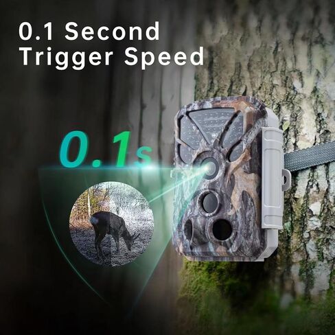 Pro 2 No Glow Trail Camera, 4K 30fps 32MP, 100ft Detection & Flash Range, 0.1sec Trigger Speed, Night Vision, Invisible Infrared, Motion Sensor, 2.4" LCD Screen, IP66 Waterproof Outdoor in Saudi Arabia