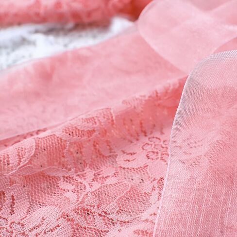 Newborn Photography Outfits Girl Newborn Photography Props Lace Romper Newborn Baby Photo Shoot Outfits Girls Photo Props (Wheat headband+Pink Set) in Kuwait