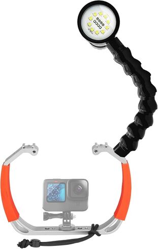 Movo DiveRigPro2-II Underwater Video/Photo Diving Rig for Scuba and Snorkeling- Full Size Dive Rig, 5000 Lumen Waterproof Light with Flexible Arm Mount- Use with GoPro, DJI Osmo, Insta360 and More in Saudi Arabia