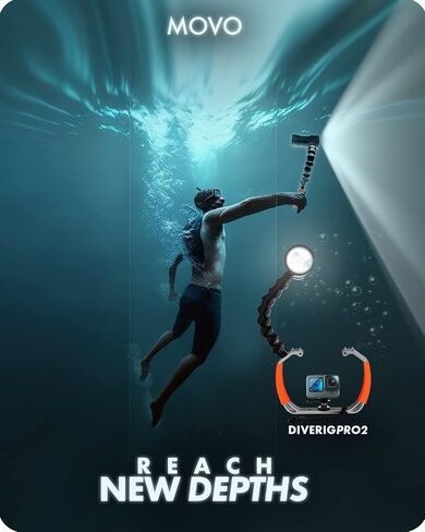 Movo DiveRigPro2-II Underwater Video/Photo Diving Rig for Scuba and Snorkeling- Full Size Dive Rig, 5000 Lumen Waterproof Light with Flexible Arm Mount- Use with GoPro, DJI Osmo, Insta360 and More in Saudi Arabia
