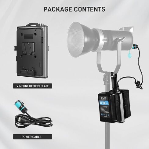 لوحة بطارية GVM V Mount مع اثنين من 14.8V/3A D-tap و2-pin 5' DC Cable، لأضواء LED SD200R/200D/200S/300S/Pro SD200B in Saudi Arabia