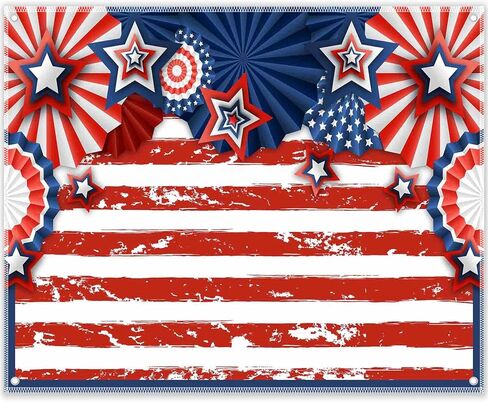 ZTHMOE 7x5ft American Flag 4th of July Photography Backdrop USA Patriotic Independence Day Background Veterans Memorial National Day Decoration Party Banner Photo Booth in Saudi Arabia